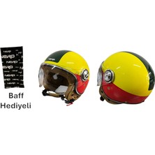 Nero Kask Çenesiz Sarı - Kırmızı - Yeşil Tk-06