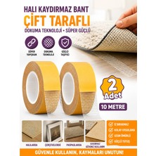 Dünya Magnet 2 Adet 10 Metre Halı Kaydırmaz Bant Çift Taraflı Dokuma Teknoloji Süper Güçlü Çerçeve Taşıyıcı Bant