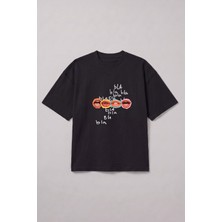 Gothamvibes Bla Bla Oversize Siyah T-Shirt