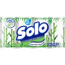 Solo 16'lı Bambu Tuvalet Kağıdı 2 Katlı Ultra Dayanıklı Rulo Sayısı ile Suya Dayanıklı