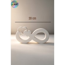 Glanart Hediyelik 3 Boyutlu Kalpli Sonsuzluk Masa Üstü Biblo Obje (3d Filamet ) 1 Adet