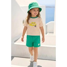 Queen Kids  Çocuk Çizgili Takım Yeşil