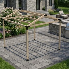 Iahşap Dört Direkli Izmir Çatılı Modern Bahçe Pergola