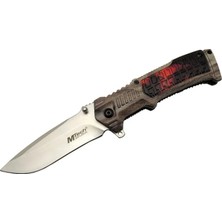Aslanoğlu Store Mtech 463 Kahverengi Kamp Çakı 21CM - Yarı Otomatik, Kemerlikli, Plastik Sap