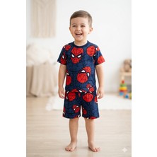 Tayo Baby Erkek Çocuk Desenli Yazlık Kısa Kollu Pijama Takımı %100 Pamuk Süprem Penye