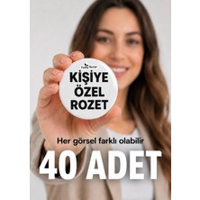 Punky Store 40 Adet Kişiye Özel Rozet Baskı 44 mm Fotoğraflı Logo Isimli Tasarım Rozet Seti