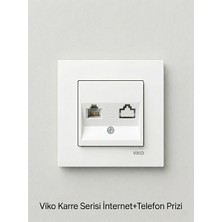 Viko Karre Internet ve Telefon Prizi RJ45-RJ11 Beyaz