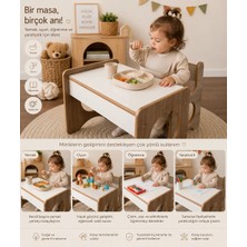 Montessori Çocuk Oyun & Aktivite & Çalışma Masa ve Sandalyesi 1-5 Yaş