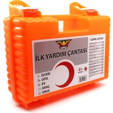 CTR Ticaret Tam Dolu Ilk Yardım Çantası - Işyeri, Ofis, Ev, Araç ve Okul Tipi Duvar Askılı Set (Turuncu)