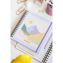 Matt Notebook 19X21 cm Kare Lastikli Spiralli Sert Kapak Not Defteri Kareli