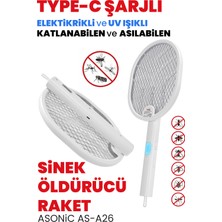 Empressco Katlanabilir Uv Işıklı Elektrikli Sinek Raketi, Taşınabilir ve Şarjlı