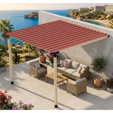 Iahşap Iki Direkli Trapez Sac Kaplı Modern Sundurma