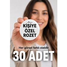 Punky Store 30 Adet Kişiye Özel Rozet Baskı 44 mm Fotoğraflı Logo Isimli Tasarım Rozet Seti