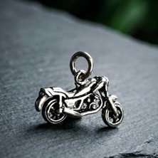 Ebrar Silver Gümüş Motosiklet Kolye Ucu 925 Ayar Gümüş Motosiklet Figürlü Erkek Kolye Ucu