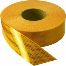 CTR Ticaret Sarı Petek Dokulu Fosforlu Reflektör Bant 5 cm x 46 Metre - Yüksek Yansıtıcı Araç ve Şantiye Uyarı Şeridi