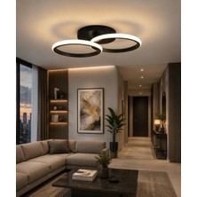 Lzy Avize Store 3 Renk Daire Hol Plafonyer Avize Siyah Modern Tavan Aydınlatması (Salon, Mutfak, Antre & Çocuk Odası)