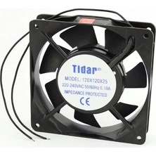 CTR Ticaret Tidar 120X120X25 mm 220V Ac Kare Soğutma Fanı 0.10A - 12 cm Plastik Kasa ve Plastik Kanat Aksiyel Fan