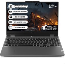 Lenovo Loq 15ARP9 83JC00E7TR Ryzen 7 7435HS 24 GB 512 GB SSD RTX4060 15.6" Full Hd Gaming Laptop - Outlet