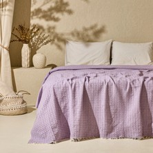 Matmel Soft Milva Çift Kişilik Çok Amaçlı Örtü - Lila - 200X230 cm