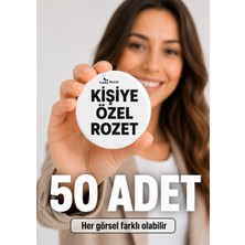 Punky Store 50 Adet Kişiye Özel Rozet Baskı 44 mm Fotoğraflı Logo Isimli Tasarım Rozet Seti