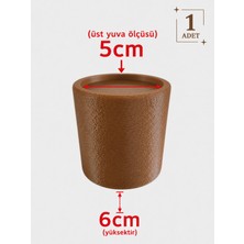 Printorium Kahverengi Mobilya Yükseltici Ayak Aparatı 1 Adet 5cm Çap 6cm Yükseltme Kolay Kurulum