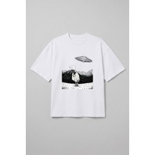 Gothamvibes Take Me Oversize Beyaz T-Shirt