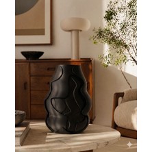 Alpin Siyah Modern Dekoratif Vazo – Premium Tasarım,