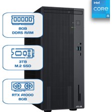 Asus Expertcenter P500 P500MV-I513428512B0D I5 13420H 8 GB Ddr5 3 Tb M.2 SSD Rtx A1000 8gb W11P Desktop