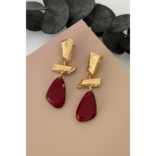 Nuva Atelier Facet Bordo Küpe