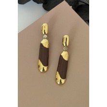 Nuva Atelier Lustre Kahverengi Küpe