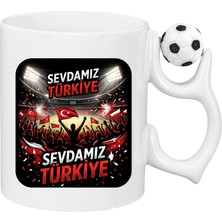 Kırmızı-Beyaz Özel Grafik Baskılı Kupa Bardak
