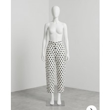 Gzu Collection Beyaz Puantiyeli Pantolon