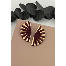 Nuva Atelier Bordo Yelpaze Küpe