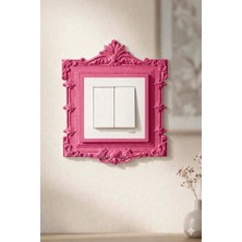 Bedoris Antik Barok Dekoratif Anahtar/ Priz Çerçevesi – Vintage Pembe
