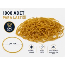 Mçb Group 1000 Adet Para Lastiği 7 cm Çaplı Güçlü Esnek Dayanıklı Kasa Ofis Kırtasiye Lastiği