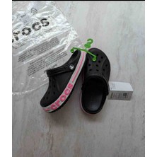 Evlium Crocs Bayaband Clog Kadın Siyah - Pembe Sandalet & Terlik