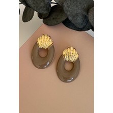 Nuva Atelier Shella Gri Küpe