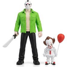 Demirhan3D 🩸🔪 Jason 30 cm + 🎈 Pennywise 16 cm Korku Figürü Seti | Koleksiyonluk Dekoratif Aksiyon Figürleri