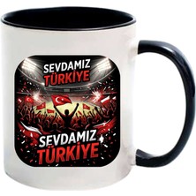 Kırmızı-Beyaz Özel Grafik Baskılı Kupa Bardak