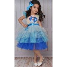 Ayancık Kids Kız Çocuk Abiye Elsa Elbise Doğumgünü Hediyelik (3-4-5-6-7-8) Yaş