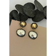 Nuva Atelier Noxis Siyah Taşlı Küpe