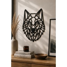 Bel&Co Home Kurt Başı Duvar Dekoru 50X36 cm Siyah Mdf Lazer Kesim Duvar Süsü – Çift Taraflı Bantlı Kolay Montaj Modern Ev Ofis Dekorasyonu