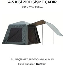 Forestia Güneşlikli Oxford Kumaş Şişme Çadır 4-5 Kişilik (233X233X190CM) - Şişme Kamp Çadırı