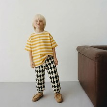 Poala Kids Turuncu Çizgili Tshirt Erkek Çocuk T-Shirt
