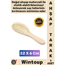 Wintoup #tarak Doğal Dayanıklı Estetik Fonksiyonel Saç Bakım Ergonomik 22X6 cm Kaliteli Ahşap Fırça Tarak
