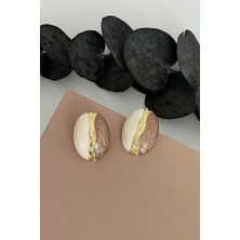Nuva Atelier Divide Krem-Bej Küpe