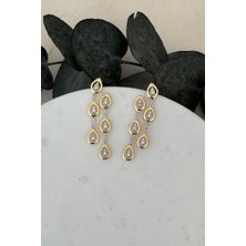 Nuva Atelier Damla Motifli Taşlı Küpe