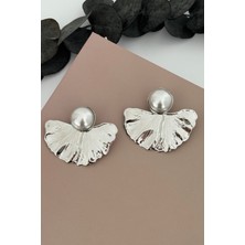 Nuva Atelier Vulcara Silver Beyaz Küpe