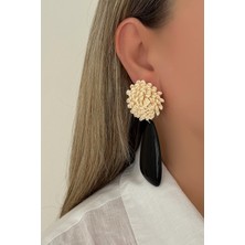 Nuva Atelier Raffia Bloom Black Küpe