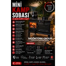 Mgöktürk Group MG Mini Kamp Sobası / Fırınlı Soba / Siyah Fırınlı Soba / Kamp Sobası / Kuzineli Soba